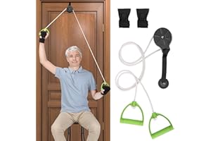 NIdreamCE Polea Hombro, Poleas Rehabilitacion Hombro para Fisioterapia Cuerda Poleas Gimnasio para Casa Cuerdas Ejercicio Puerta para Rehabilitacin