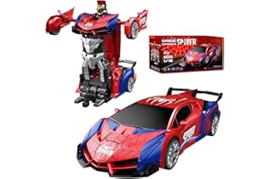 TCCYDM Voiture Télécommandée Spider Jouet Enfant 3 4 5 6 7 8 9+ Ans,2 en 1 Transformable Radiocommande RC Robots,Transformable RC Spider Car Radiocommande,Voiture RC 2,4 GHz & Robot Rotation 360° Jouet