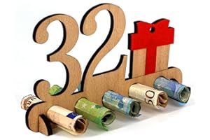 Giftota Regalo de Madera para 32 Cumpleaños - Libro de Visitas de Letrero de Madera de 32 Años para Hombres y Mujeres - Regalo de Dinero de Madera - Decoración de Madera para Amigos y Familiares