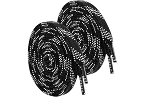 Vidacharmy 1 par de patines de hielo encerados, planos, cordones profesionales para hockey sobre hielo, 120 pulgadas - 305 cm, también para patines en línea y zapatos de ruedas (negro)