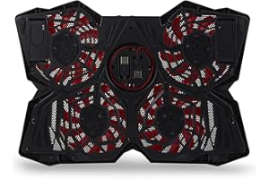 SureFire Bora Gaming Laptop Cooling Pad - Base refrigerante para Laptop 12''-17'' - para laptops hasta 17'' - venitlador para Laptop hasta 1200rpm - máx. 26 dBA - Rojo I Powered by Verbatim