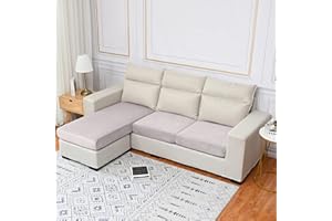 QELUS Velvet Sofa Seat Cushion Cover, 1/2/3/4 Seaters L-Shaped Couch Seat Slipcover, Furniture Protector Cover Separated (Light Gray,2 Seater)