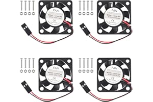 AOICRIE Quiet Fan for Raspberry Pi, 4-Pack Cooling Fan, 3.3-5VDC, Suitable for Pi 4B/3B+/3B/Zero/Zero W or Robot Projects