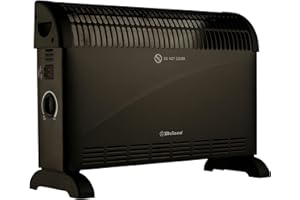 Belaco 2000W Electric Portable Convector Heater 3 adjustable heat settings fast heating space heater Manual Thermostat Black BS plug