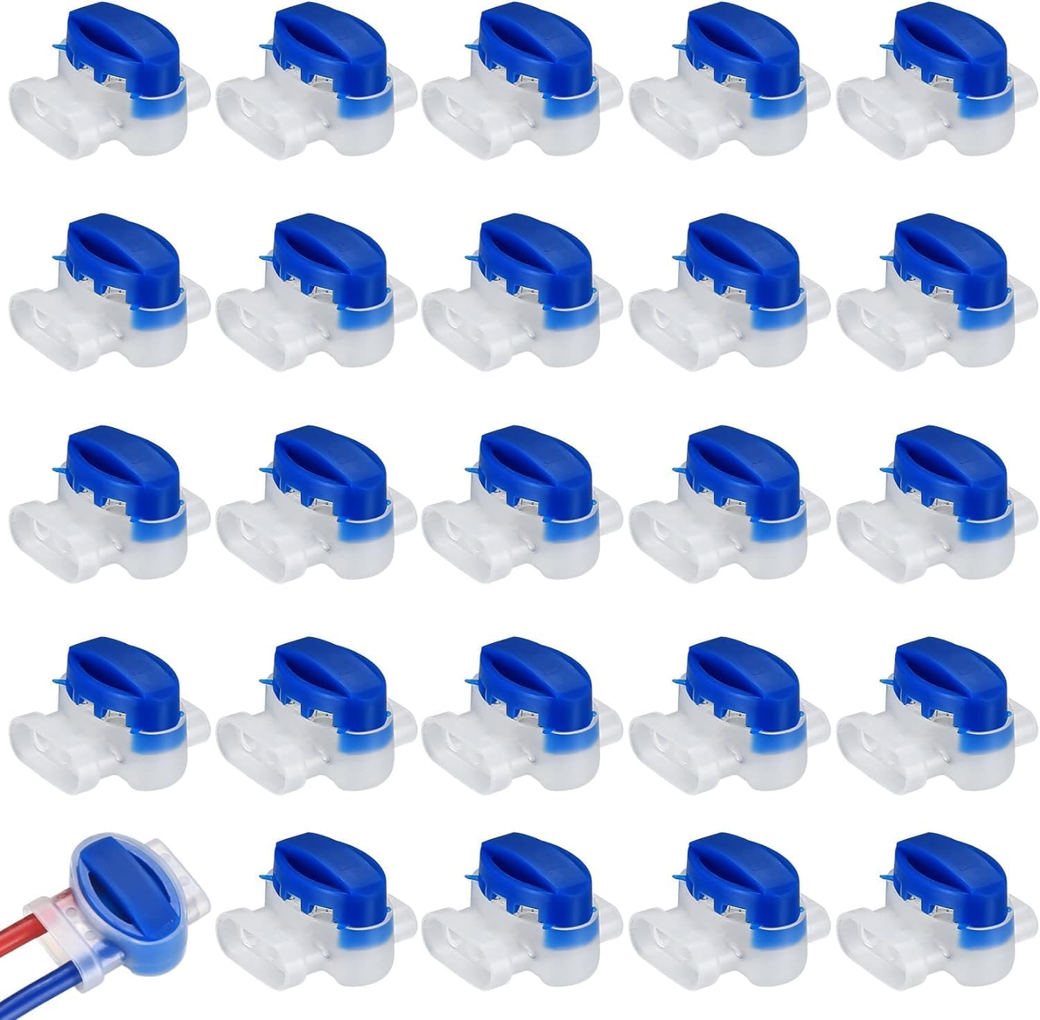 Newoutset 25 Pcs Connecteurs Câble Robot Tondeuse, Remplis Gel | Raccords remplis de résine pour jardin extérieur, compatibles avec Automower, connexion étanche pour câbles