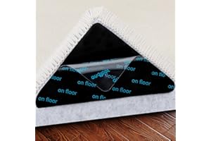 JIOL Rug Tape,16 Packs Double Sided Non Slip Reusable Rug Stopper, Washable Rug Tape for Hardwood Floors, Tile Floors, Carpets, Floor Mats