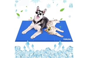 Yerloa Manta Alfombra Refrescante para Perros Gatos 90 * 50CM,Alfombra de enfriamiento para Mascotas,Auto Enfriamiento con Gel No Tóxico Colchon Frio para Animales Cama Refrigeración Perro en Verano