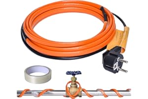heninhill Câble Chauffant Antigel 2M Câble Chauffant Autorégulant Étanche pour Protéger les Tuyaux d'eau Plantes Gouttières