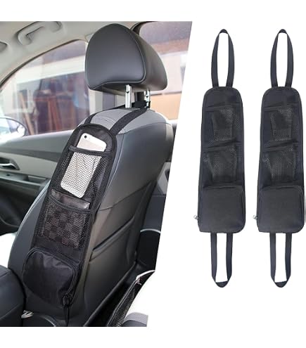 Logity Boîte De Rangement Siège Auto Cuir PU - Organisateur Latéral Voiture Pour Copilote - Stockage Téléphone Clés Tasse