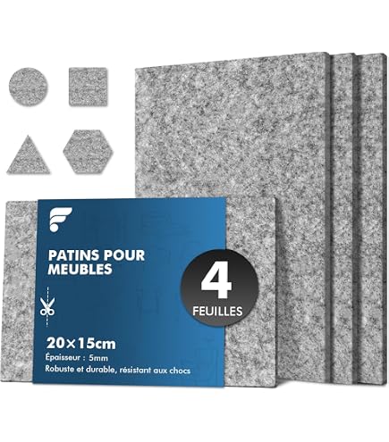 5 Plaques De Feutre Noir Auto-adhésif 3,5 Mm - Patins Antidérapants Pour Meubles - Formats A3 A4 A5 A6