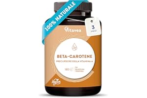 VITAVEA BIEN-ETRE Betacarotene Integratore Pelle - Abbronzatura Dorata Uniforme e Vitamina A – Attivatore Abbronzante - Betacarotene Origine Naturale - Per Tutti i Tipi di Pelle - 180 Capsule Senza Additivi – Vitavea