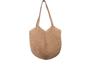 LUI SUI Women Straw Shoulder Bag Straw Bags Weave Handmade Handle Tote Bag Summer Beach Straw Handbags Bohemian Crossbody Bag Purses