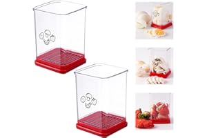 NEWHSY Cup Slicer Fruit Cutter with Push Plate 2PCS Cup Slicer for Fruit Stainless Steel Fruit Slicer for Strawberry Banana Vegetable Egg Multifunctional Kitchen Gadgets