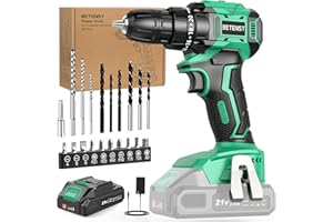 Taladro Atornillador Batería Sin Escobillas, BETENST Atornillador Electrico 21V con 2.0Ah Baterías, 45N.m Taladro Inalámbrico, 20 Ajuste de Par, 20 Accesorios, 2 Velocidad, Luz LED Para Bricolaje