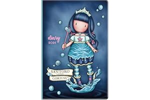 SANTORO Gorjuss 2024 Pocket Week to View Diary with Monthly and Yearly Planners - For Her Sister Friend Mum Girlfriend - Gorjuss Walking on Water