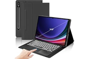 JADEMALL Étui Clavier avec Touchpad pour Samsung Galaxy Tab S9 Ultra 14.6" 2023, AZERTY Français Clavier Bluetooth avec Pavé Tactile pour Samsung Tab S9 Ultra, Noir