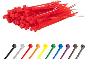 Gocableties - Collier de Serrage en Nylon - 100 mm x 2,5 mm - Rouge - Attache Câble Petit Format - Serre-Câbles - Lot de 100 Pièces