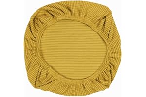 Yikko Elastic Stretch Spandex Stuhl Sitzbezüge Schonbezüge Waschbare Passform für Bürostühle, Esszimmerstühle, Bar Hochzeitsfeier Dekor (Bräunliches Gelb)