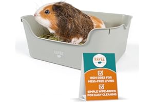 Kavee Super Pooper Litter Tray for Guinea Pigs - High-Side Litter Box with Front Entry - Great for Guinea Pig Cages - Contain Mess from Hay & Droppings for Easy Cleaning