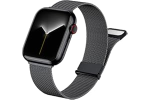 Faliogo Metal Straps Compatible with Apple Watch Strap 38mm 40mm 41mm, Stainless Steel Magnetic Band for Apple Watch SE/iWatch Series 9 8 7 6 5 4 3 2 1 for Women Men, 38/40/41mm, Black