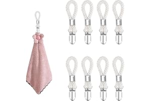 HCOVIV 8er-Set Handtuchklammern Handtuchclips Handtuch Clips Handtuchhalter Clips Handtuchaufhänger Haken Große Schlaufen Geschirrtuchclip Handtuchklammern Geschirrtücher Halter für Bad Kücher