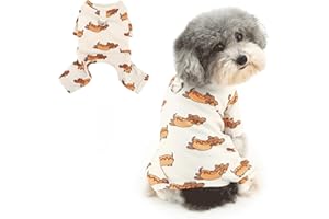 Ranphy Cute Printed Pet Fleece Pyjamas Pjs for Xsmall Small Dog Puppy Jumpsuit Pullover Shirt with D-ring Yorkie Chihuahua Spring Summer Clothes Cat Clothing,Doggy,XS