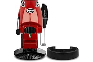 Didiesse Baby Frog Coffee & Tea – Macchina da Caffè a Cialde, con Frullino Montalatte e Doppio Portacialde per Caffè e Tè, Basso Consumo 650W, Erogatore Acqua Calda. (Rosso Pieno)