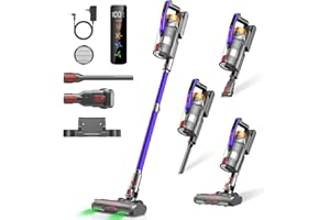 Infaebo Aspirapolvere Senza Fili, 35KPa/400W/45Min, Dotato di Contenitore da 1,8 litri e Spazzola Anti-Groviglio Scopa Elettrica Senza Fili, Utilizzabile per peli di Animali Domestici,Casa, Auto,Viola