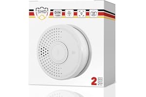 SHD by OneConcept Detecteur de Fumée, 2X Alarme Incendie Détecteur Fumée pour la Maison, Bureaux, Detecteur de Fumee de Cuisine à Capteur Optique avec Fonction Test et Silencieux, Détecteurs de Fumée