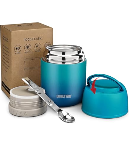 LOGEEYAR Thermobehälter für Essen 500ml Edelstahl Isolierbehälter Gefäß