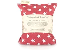 EL SAQUITO DE LA SALUD Saco Térmico de Semillas para microondas Aroma Lavanda, Azahar o Romero para aplicar Calor seco Natural con funda lavable Rojo (Azahar, 23 cm)