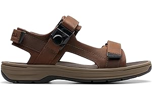 Clarks Saltway Trail Leather Sandals in Dark Brown