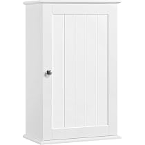 Armoire Suspendue 2 Portes Blanc Yaheetech - Meuble Mural Rangement Salle De Bain Ou Cuisine