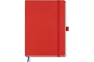 BEZEND Agenda 2026 Semana Vista Vertical 21 x 15,5 cm, 18 Meses Agenda Escolar de Jul.25 a Dic.26, A5 Planificador Semanal con Tapa Dura Cuero PU - Rojo