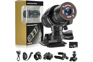 Riiai 1080P Helmet Cameras, Sports Action Camera Mountain Bike Bicycle Motorcycle Helmet Video Cam 32GB SD Card 120° Wide Angle DV Camcorder Video Recorder Waterproof For Windows XP Vista MAC OS