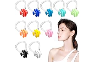 NAYAGOGO 10 Pcs 10 Colors Nose Clips Swimming, Nose Plug Reusable Waterproof Nose Protector, Waterproof Training Swim Nose Protector Plug, for Swimmers, Beginners