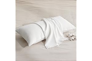 ‎BEDSURE BEDSURE Kissenbezug 40 x 80 2er Set - 100% Baumwolle Kopfkissenbezug 40x80, Kissenbezüge mit Reißverschluss, Kissenhülle - Weich Atmungsaktiv und Langlebig, Oeko-TEX Zertifiziert, Weiß