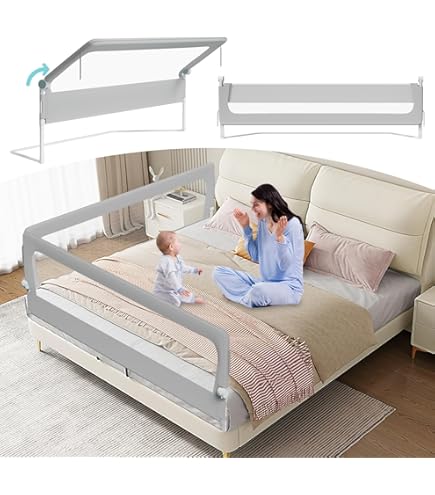Ikodm Bedhekje van 180 cm, uitvalbeveiliging, bed inklapbaar met U-vormige basis, bedbeschermingsrooster, kinderbedhek, in hoogte verstelbaar, 68-95 cm, voor kinderen en ouderbedden, grijs Ikodm Bedhekje van 180 cm, uitvalbeveiliging, bed inklapbaar met U-vormige basis, bedbeschermingsrooster, kinderbedhek, in hoogte verstelbaar, 68-95 cm, voor kinderen en ouderbedden, grijs