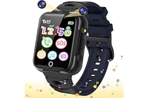 Smooce Reloj Inteligente Niños,Smartwatch Niños Música con 24 Juegos,Reloj telefono niños con 14 Temas Llamadas Estilo,Dual Cámara,Grabadora,Linterna,Video,Despertador,Reloj para Niños Niñas