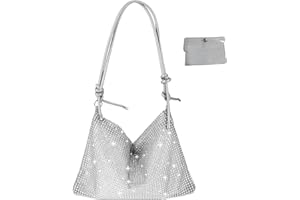 MHDUYEG Sac Argenté Femme Pochettes et Clutches Femme Sac Paillettes Sac Pochette Femme Sac de Soiree Femme Sac Paillettes Femme Strass Sac Soiree pour Bal, FêTe, Mariage (Argent, avec Porte-Carte)