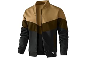 HYPESTFIT Bomber Homme Léger - Blouson Décontracté à Col Montant, Manches et Ourlet Côtelés, Veste Légère Printemps/Automne pour Toutes Occasions