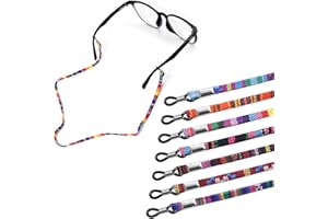 Qufiiry Cordino Antiscivolo, 7 Pezzi Laccio Occhiali, Multicolore Catena Occhiali da Sole, Cordino Occhiali da Sole Regolabile, Catenina per Donna Uomo per Sport