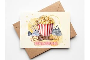 Paperlane by Essi Kino Einladungskarten - Film Geburtstag - inkl. Umschläge (Kino)