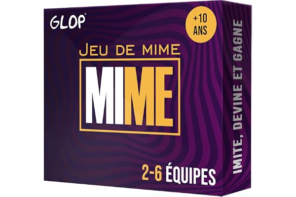Glop Mime – Jeu de Mime Adulte & Famille – Jeux de Société d'Ambiance – Idée Cadeau Rigolo – Jeu de Voyage pour Jouer Entre Amis et Enfants dès 10 Ans