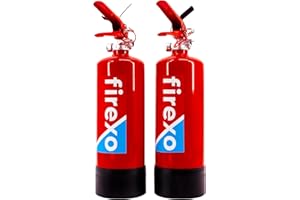 2er-Pack Firexo Kleiner Feuerlöscher (2 Liter) – alle Arten von Feuer – Mehrzweck-Feuerlöscher für Haushalt, Küche, Grill, Zuhause und Büro