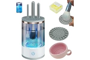 ‎IUHFSIFS IUHFSIFS Upgrade Pinselreiniger Make Up Gray-aufladbar 【Revolutionäres Motor-Upgrade】【Benutzerfreundliche Handhabung】Pinselreiniger Make Up Elektrisch, Leicht Zu Edienen Make Up Brush Cleaner