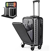 ARTREE Maleta de Cabina 55x40x20cm,ABS Material Trolley Rígida Expandible, con Ruedas giratorias Desmontables,Cerradura combi