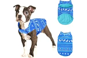 DURDIIY Abrigo para Perros Chaqueta cálida de Invierno Ajustable, Ropa para Mascotas Se Puede Usar en Ambos Lados, Navidad Mascotas suéter Abrigos y Chaquetas con Tiras Reflectantes para Perros (XL, Azul)
