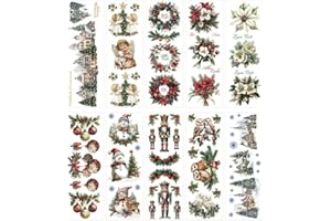 Ideen mit Herz Aqua-Transfers Deluxe | Wasserschiebefolie Kerzen | Kerzentattoo | Abziehbild | Nassschiebefolie | verschiedene Motive | 10cm x 30cm | 10 Bogen (Winterzeit & Wünsche)