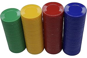 Runup 400PCS Counting Chips, 4 Colours Plastic Tokens Coins, Bulk Plastic Tokens Stackable Counting Pieces For Bingo Counting Chips, Kids Counting Chips